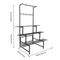 3 Tier Plant Stand with Hanging Rods Metal Plant Holder Plant Stand Rectangular Metal Plant Holder Plant Stand With Hanging Rods