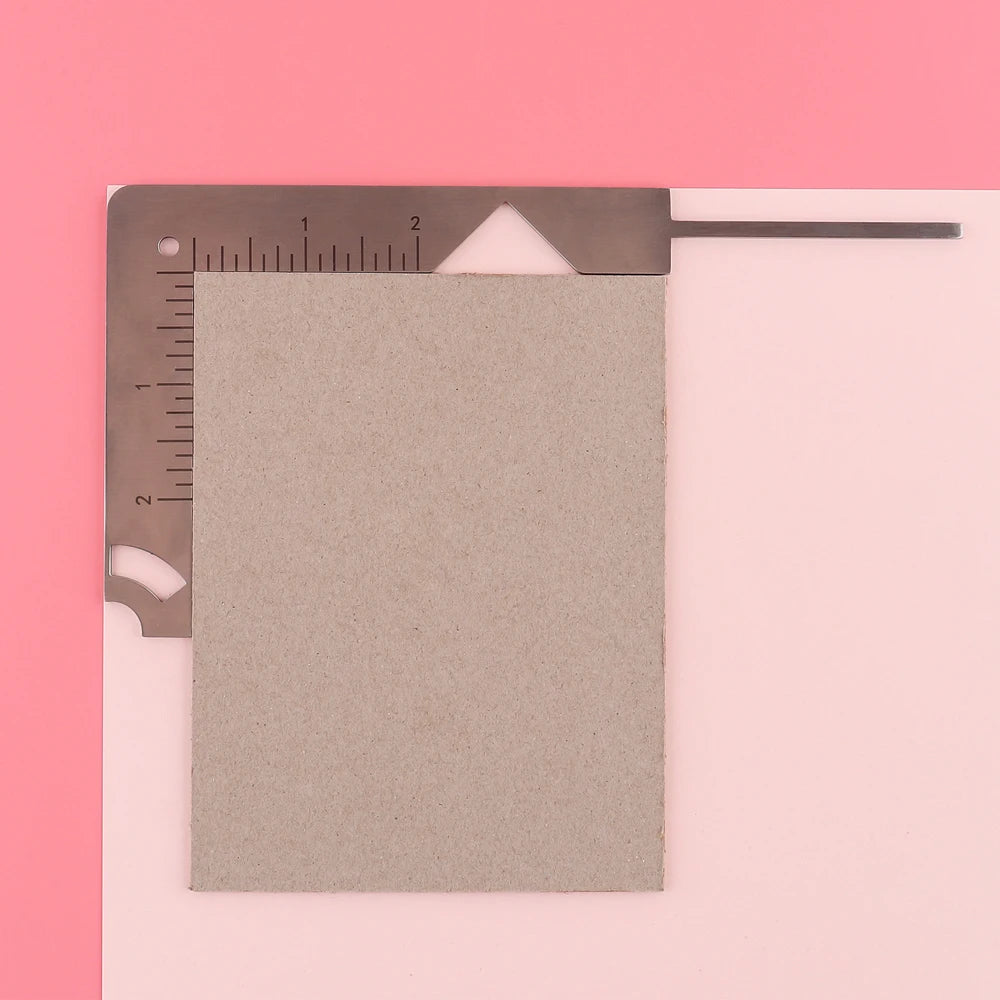 5-in-1 Book Cover Guide to Create Sturdy Chipboard Covers Bookbinding Ruler Stainless Steel Corner Cutting for Scrapbooking Tool