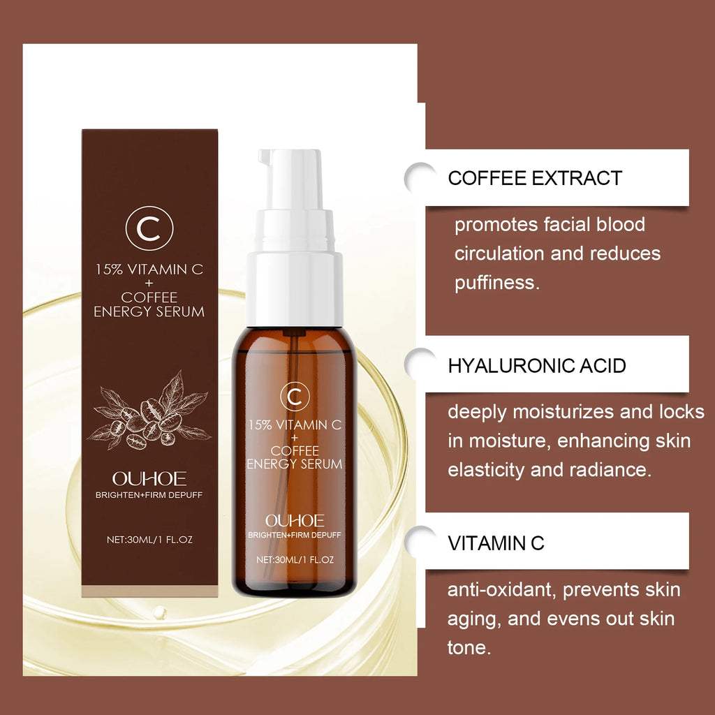 OUHOE Caffeine - Infused Firming Essence: Glycerin, Coffee Extract, Moisturize, Tighten, Anti - Aging, All Skin Types