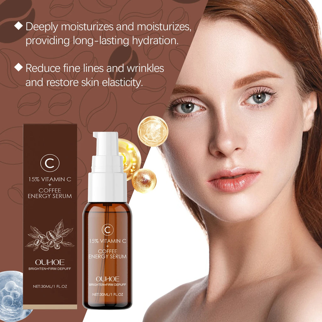 OUHOE Caffeine - Infused Firming Essence: Glycerin, Coffee Extract, Moisturize, Tighten, Anti - Aging, All Skin Types