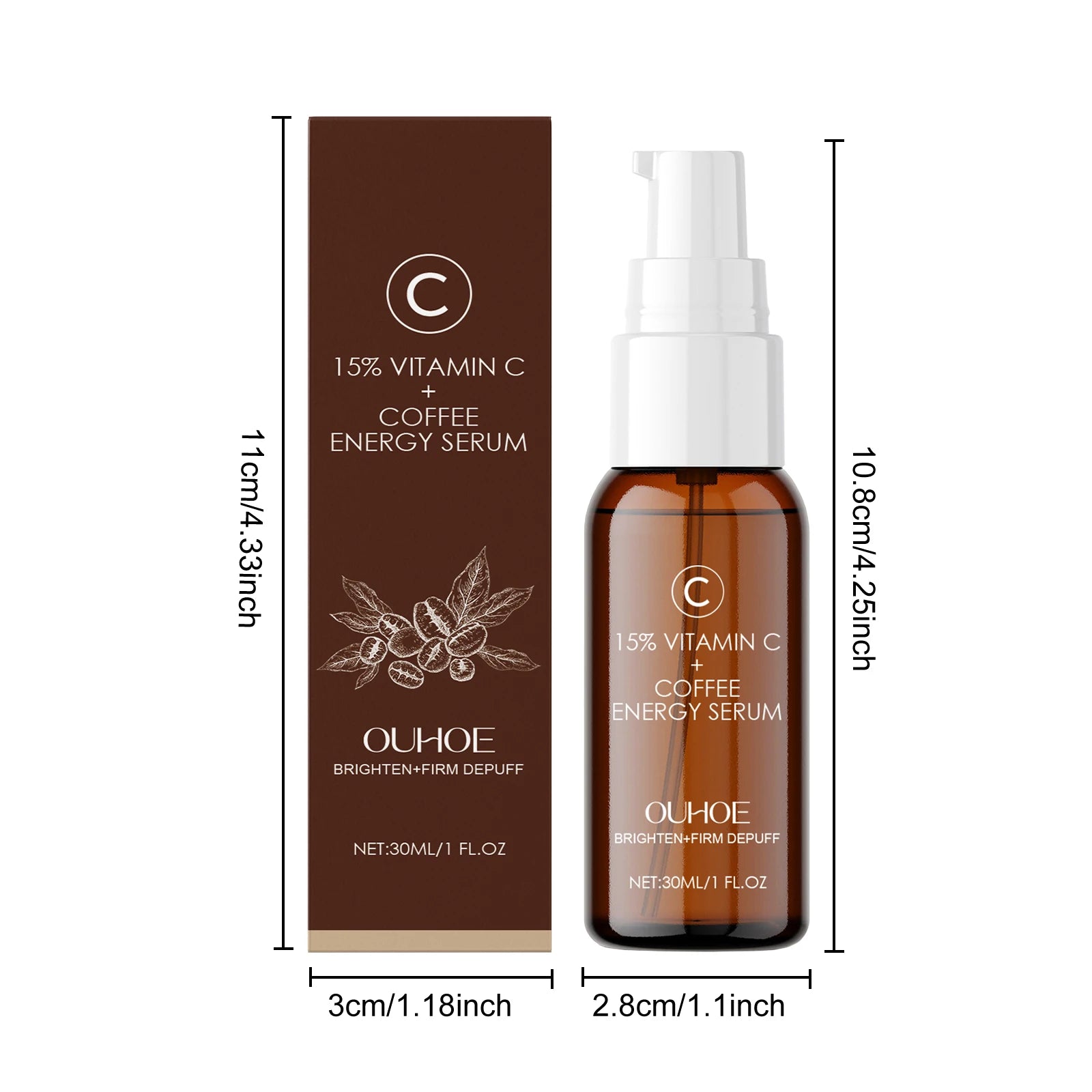 OUHOE Caffeine - Infused Firming Essence: Glycerin, Coffee Extract, Moisturize, Tighten, Anti - Aging, All Skin Types
